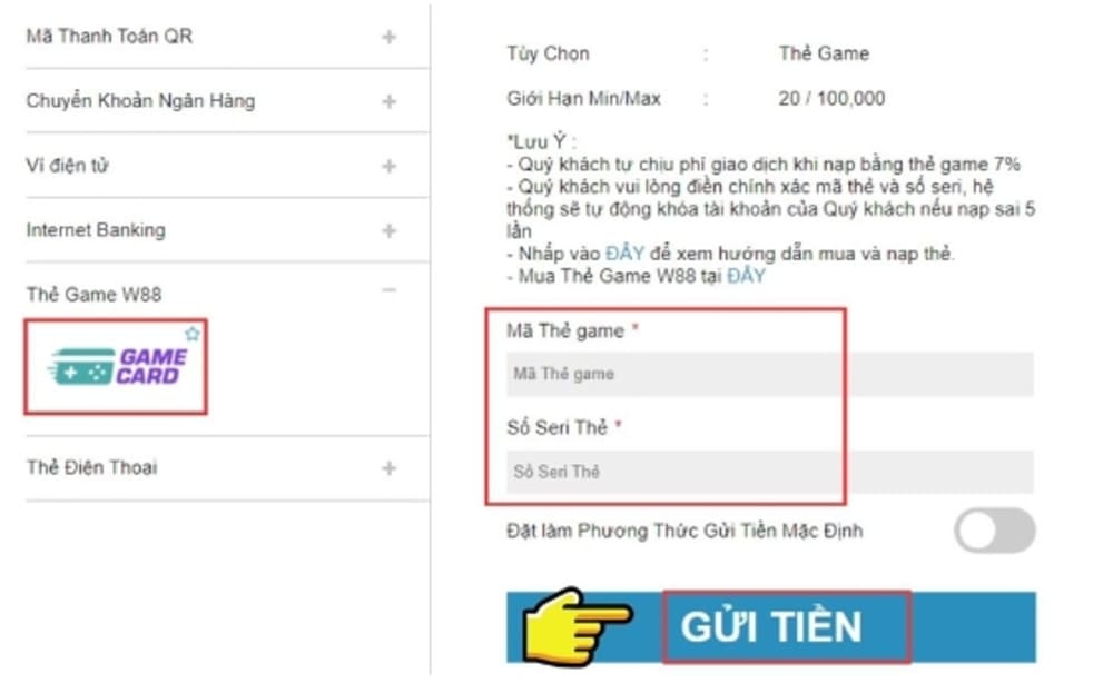 Nạp Tiền Fb68 | Các Phương Thức Nạp Tiền Đơn Giản An Toàn 4 Sử dụng thẻ game nạp tiền FB68 có bất lợi là bạn phải chịu phí giao dịch 7%